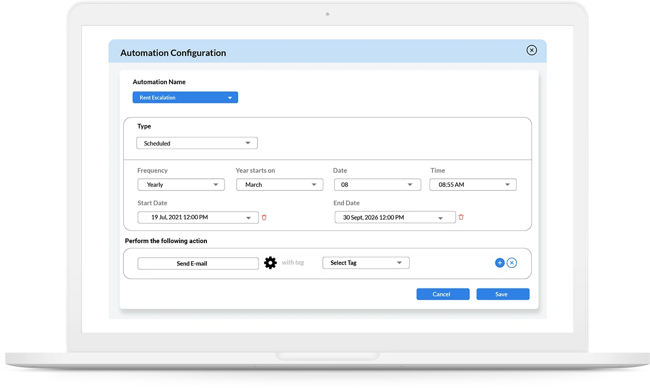hubbler platform to schedule reminders for lease management