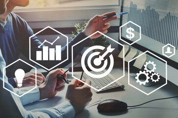 success and business target concept, project management, company strategy development
